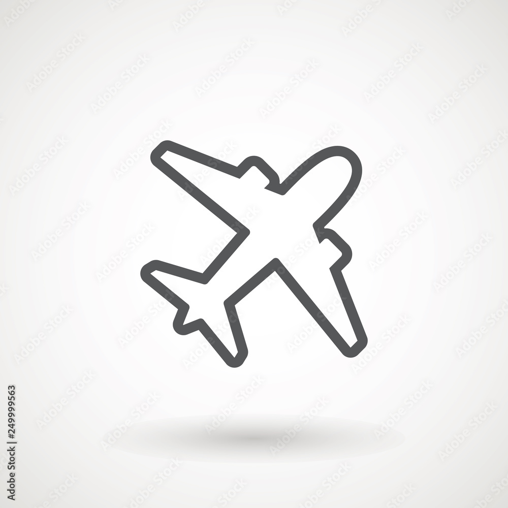 Plane icon. Flight transport symbol, airplane , fly airctaft, Aviation Vacation illustration. Travel icon solid illustration, pictogram isolated on white - Vector Plane icon. Flight transport symbol, airplane , fly airctaft, Aviation Vacation illustration. Travel icon solid illustration, pictogram isolated on white - Vector