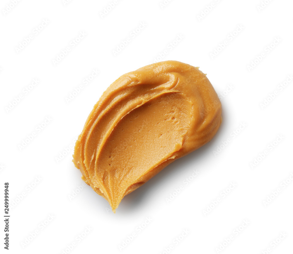 Φωτογραφία Tasty peanut butter on white background
