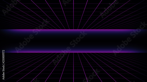 Retro Sci-Fi Background Futuristic landscape of the 80`s. Digital Cyber Surface. Suitable for design in the style of the 1980`s