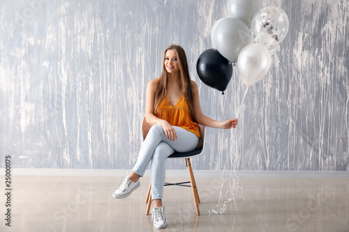 Beautiful young woman with ...