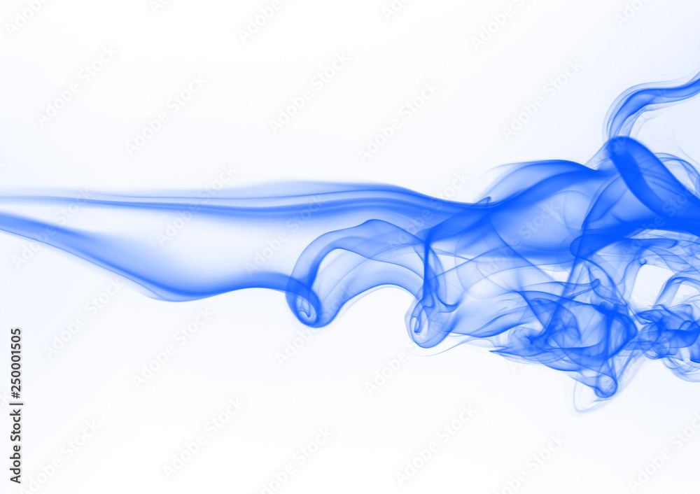 Blue smoke abstract on white background, ink water Blue smoke abstract on white background, ink water