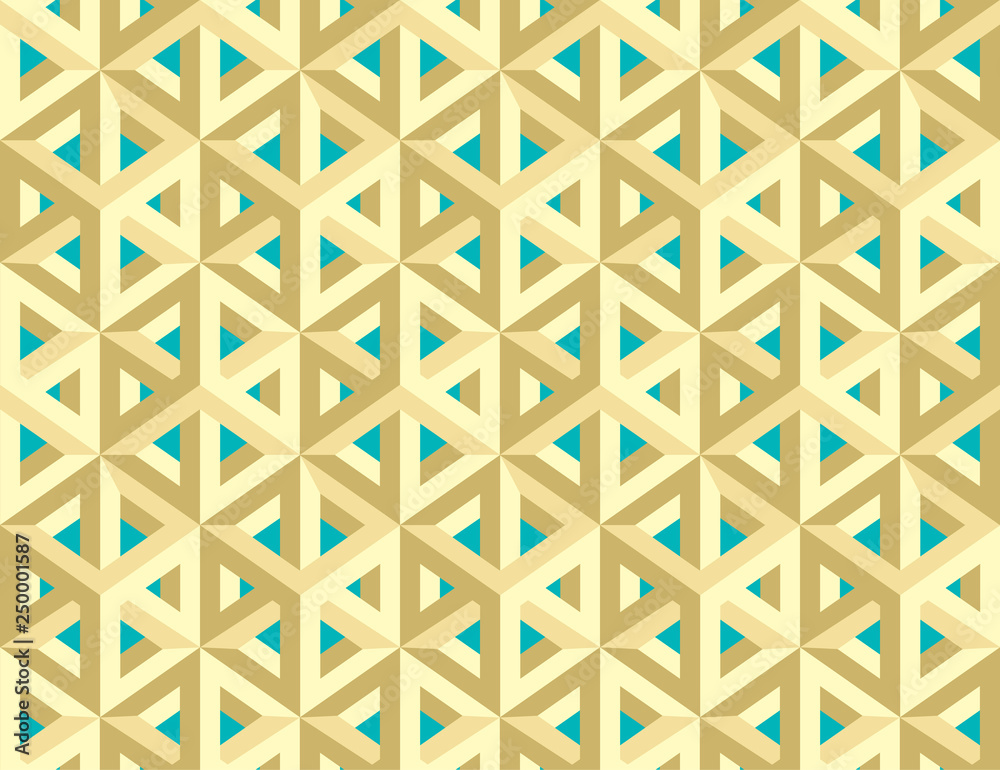 Isometric 3d hollow cubes seamless pattern in style Escher, imp-art or impossible figures.