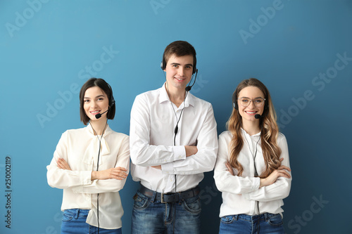 Team of technical support a...