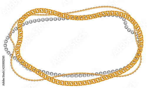 Frame with golden chains.