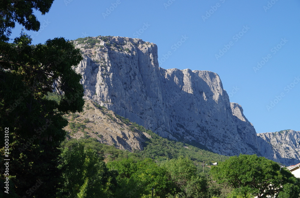 Beautiful view of the mountains. Crimea on a sunny summer day.