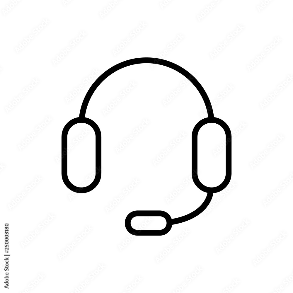 Headset icon vector , logo isolated on white background Headset icon vector , logo isolated on white background