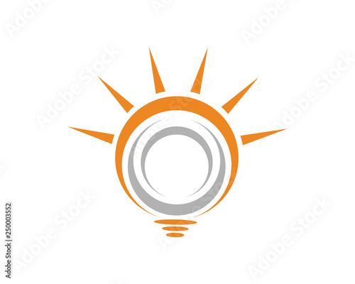 Sun Lamp Idea Logo template