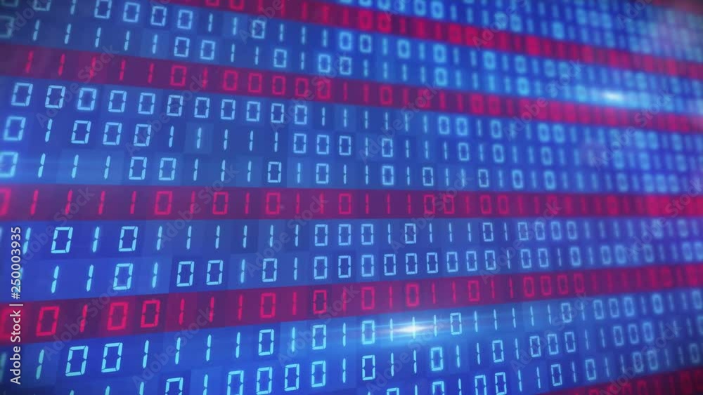 3d videoanimation of a blue and red binary code. Motion background - depth of field. 3d videoanimation of a blue and red binary code. Motion background - depth of field.
