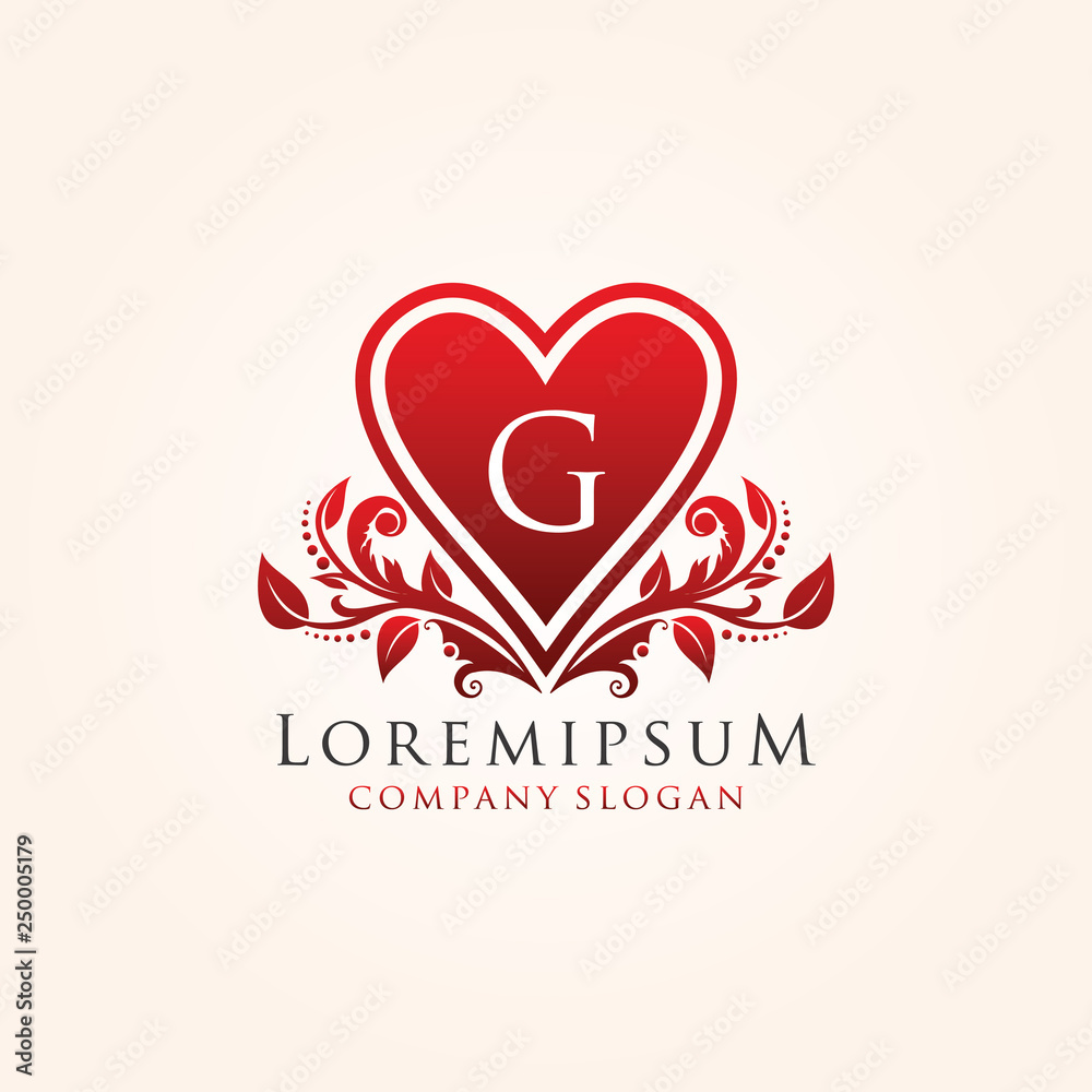 Luxury Heart G Letter Logo