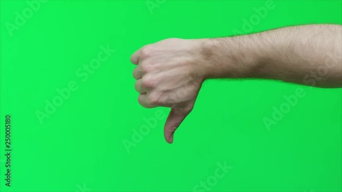  Male hand hand touch gestures on green screen, 4k prores footage