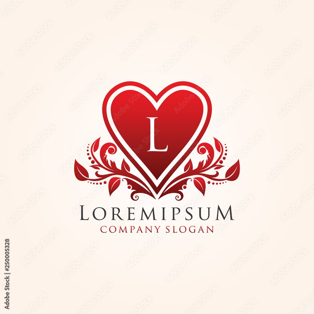 Luxury Heart L Letter Logo