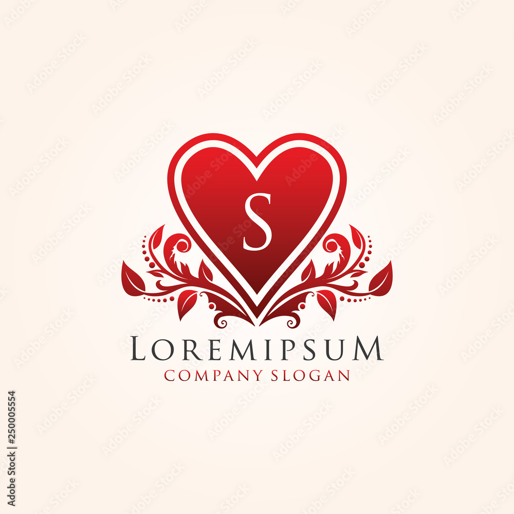 Luxury Heart S Letter Logo
