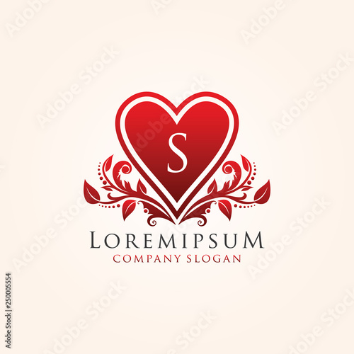 Luxury Heart S Letter Logo