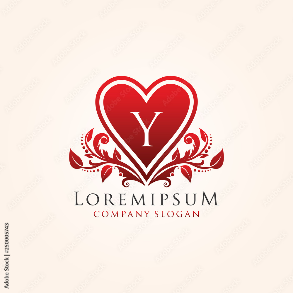 Luxury Heart Y Letter Logo