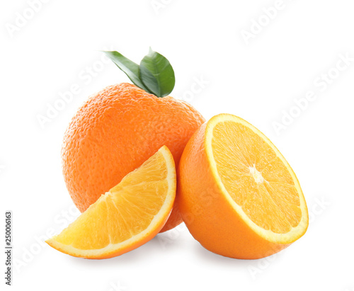 Fototapeta Naklejka Na Ścianę i Meble -  Tasty oranges on white background