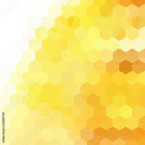 Abstract background consisting of yellow, white hexagons. Geometric design for business presentations or web template banner flyer. Vector illustration © tashechka