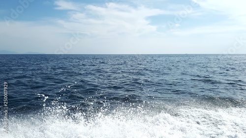 Image of water splash, sea and skies