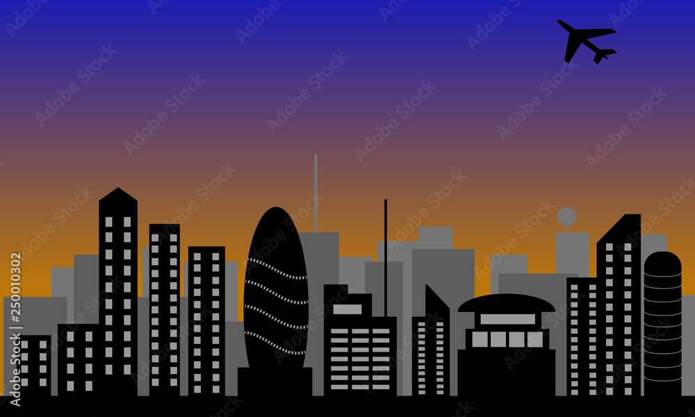 Cityscape Black Silhouette