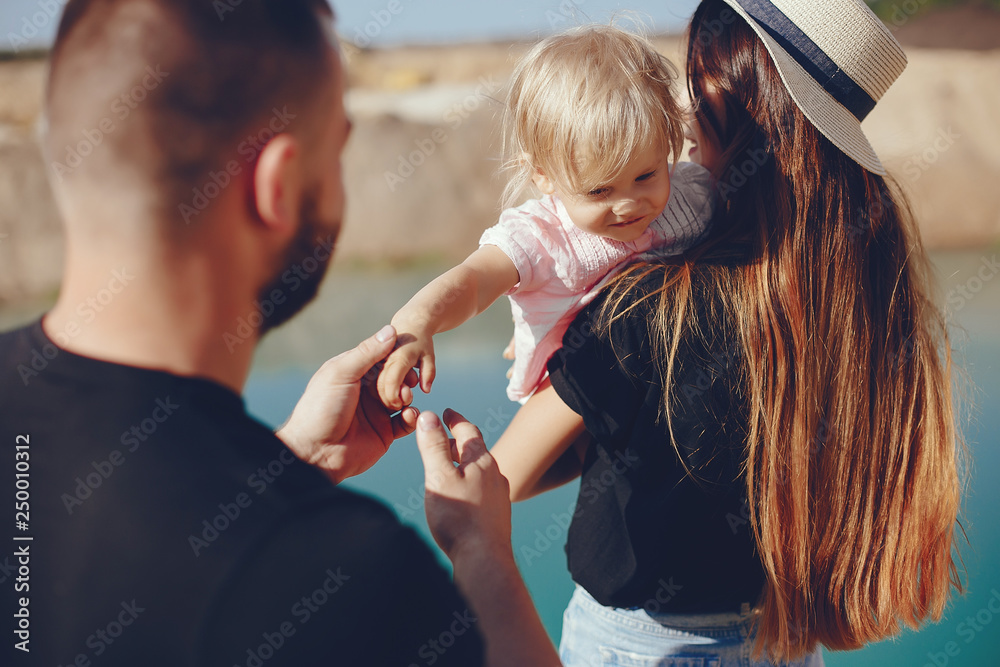 Family have fun in a park Family have fun in a park