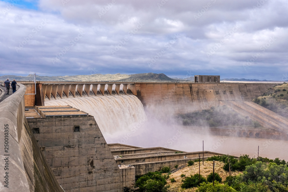A wonderful view of the dam in full flow after the rains 
