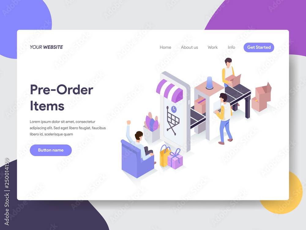 Landing page template of Refurbished Product Illustration Concept. Isometric flat design concept of web page design for website and mobile website.Vector illustration Landing page template of Refurbished Product Illustration Concept. Isometric flat design concept of web page design for website and mobile website.Vector illustration