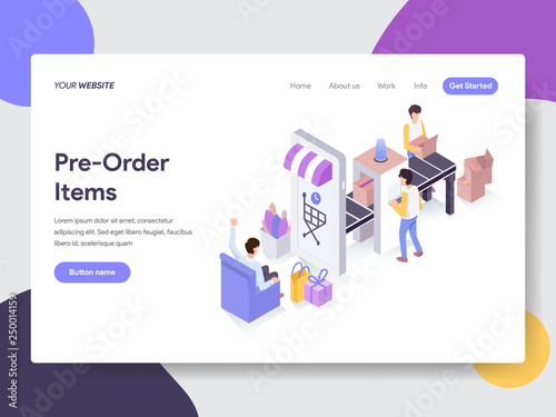 Landing page template of Refurbished Product Illustration Concept. Isometric flat design concept of web page design for website and mobile website.Vector illustration
