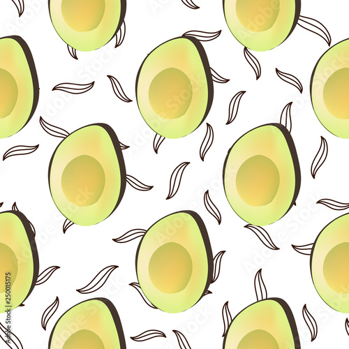 Avocado seamless fabric texture pattern for print design. Abstract color natural exotic background. Vegetarian food drawing. Minimal green wallpaper. Cooking gourmet. Modern vintage Vector element