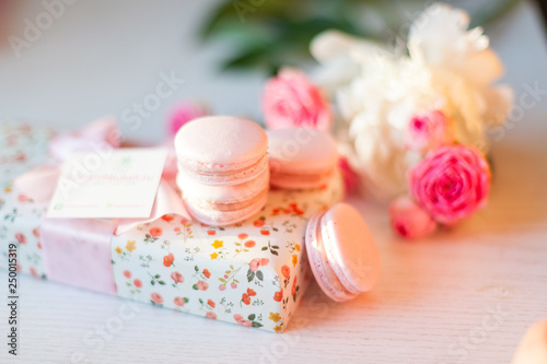 macaroons on box