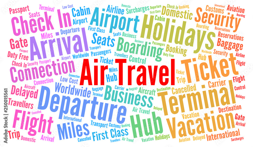 Air travel word cloud