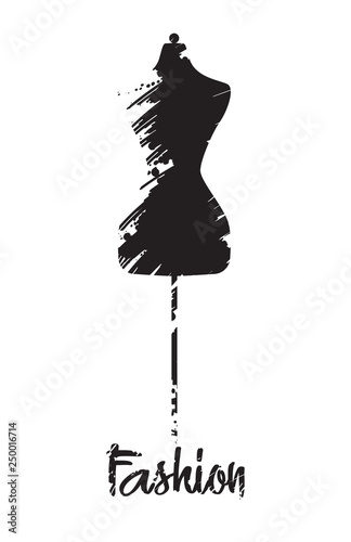 Fashion Mannequin icon. Stylized silhouette on white background