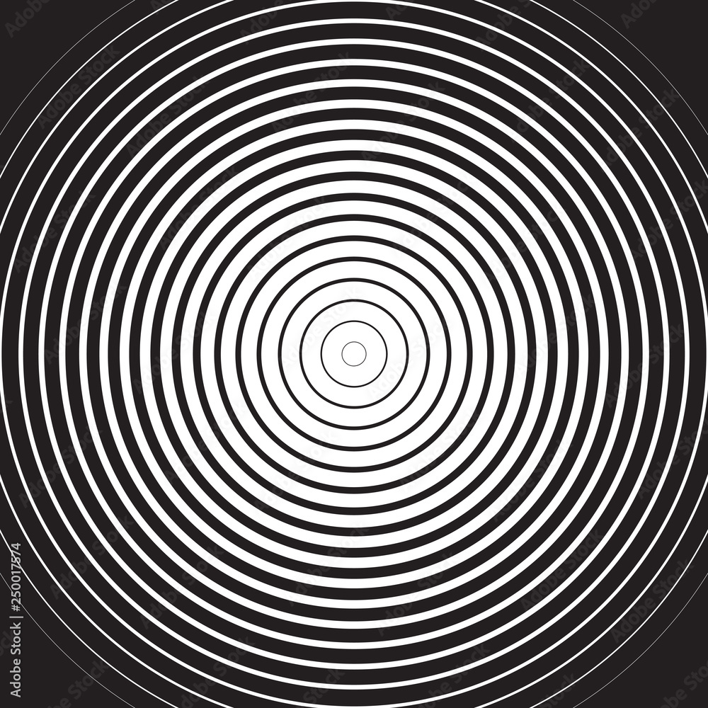 Black and white concentric line circle background or ripple effect Black and white concentric line circle background or ripple effect