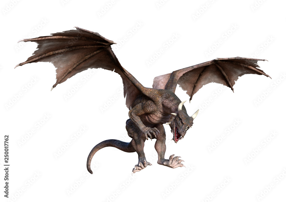 3D Rendering Fairy Tale Dragon on White 3D Rendering Fairy Tale Dragon on White