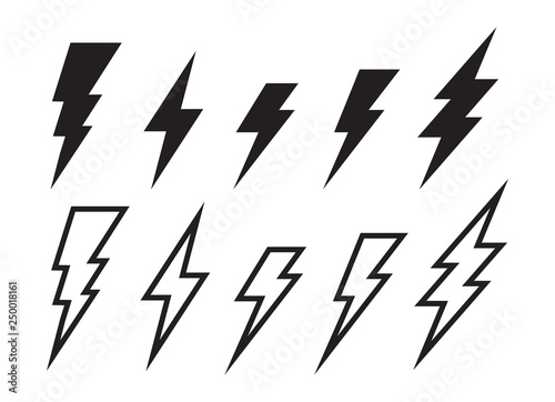 Battery charger, lightning bolt or thunderbolt symbol