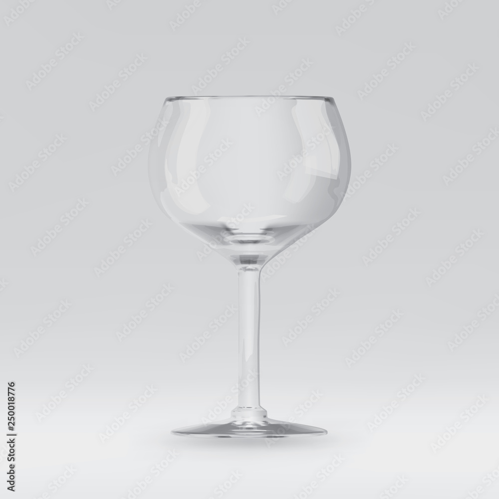Empty transparent 3D rendered wine glass for drinking alcohol Empty transparent 3D rendered wine glass for drinking alcohol