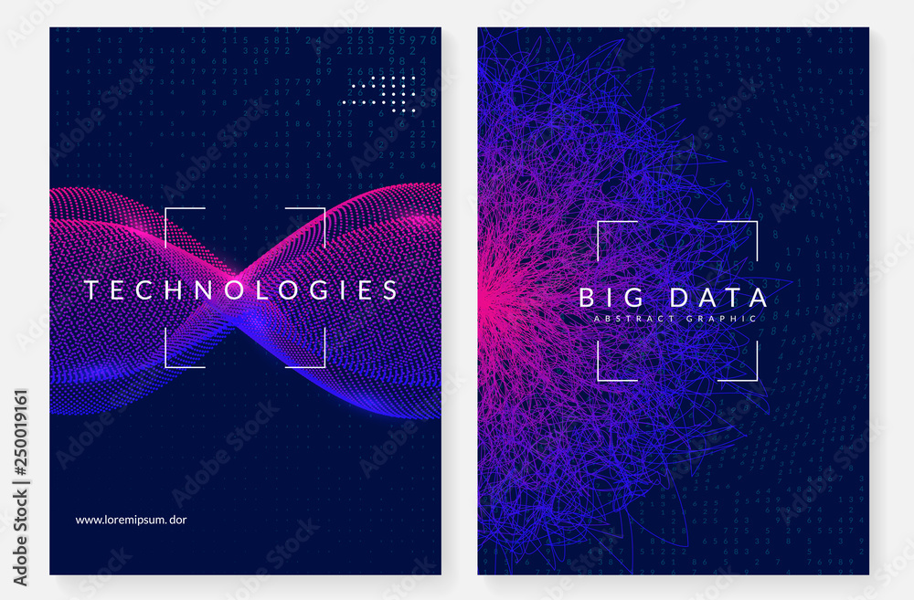 Big data background. Technology for visualization, artificial ...