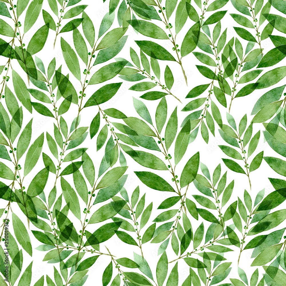 Obraz Seamless watercolor pattern of bay on white background