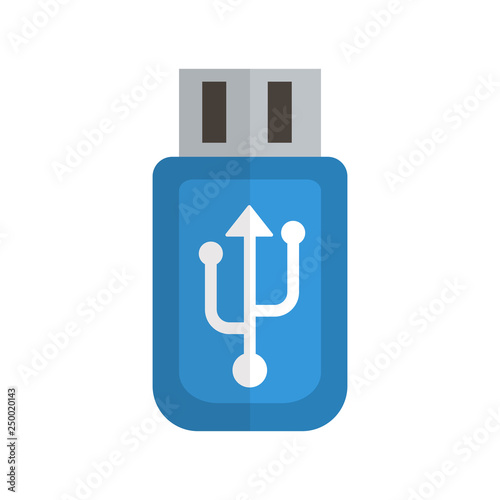 usb icon in flat style isolated vector illustration on white transparent background