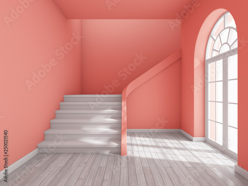 Architectural design of corridor with staircase