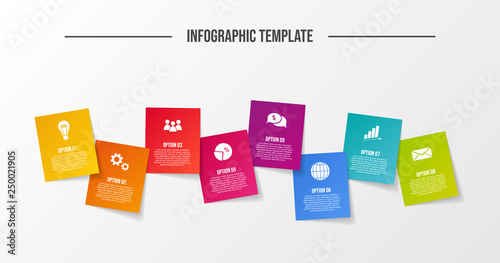 Colorful infograph with business symbols. Vector