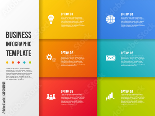 Design of colorful company infographic with icons. Vector