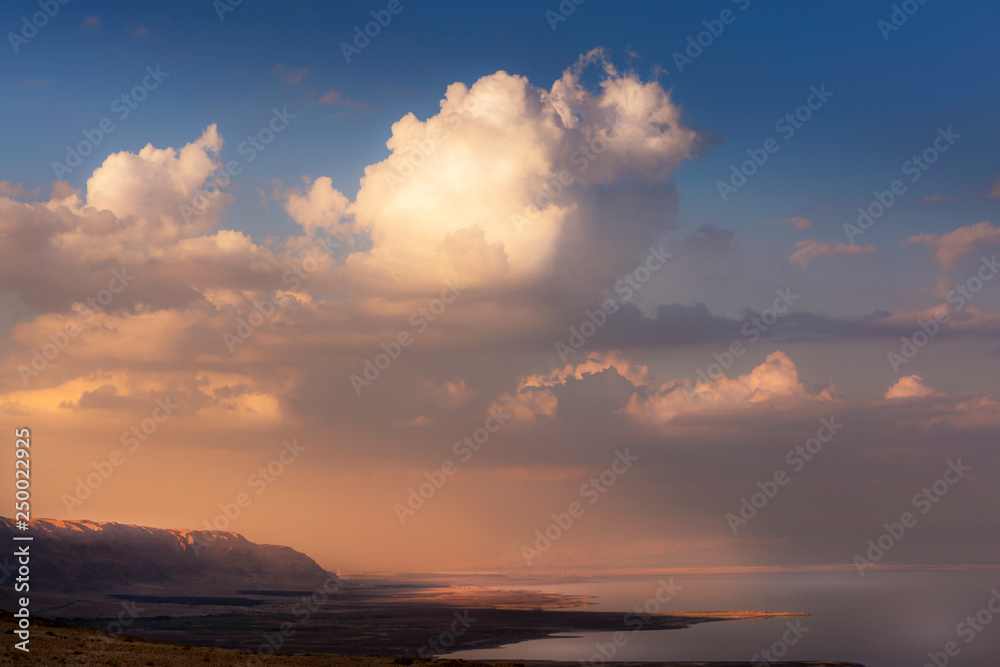 sunset view of the dead sea, Israel sunset view of the dead sea, Israel