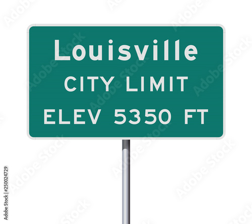Louisville City Limit road sign photo