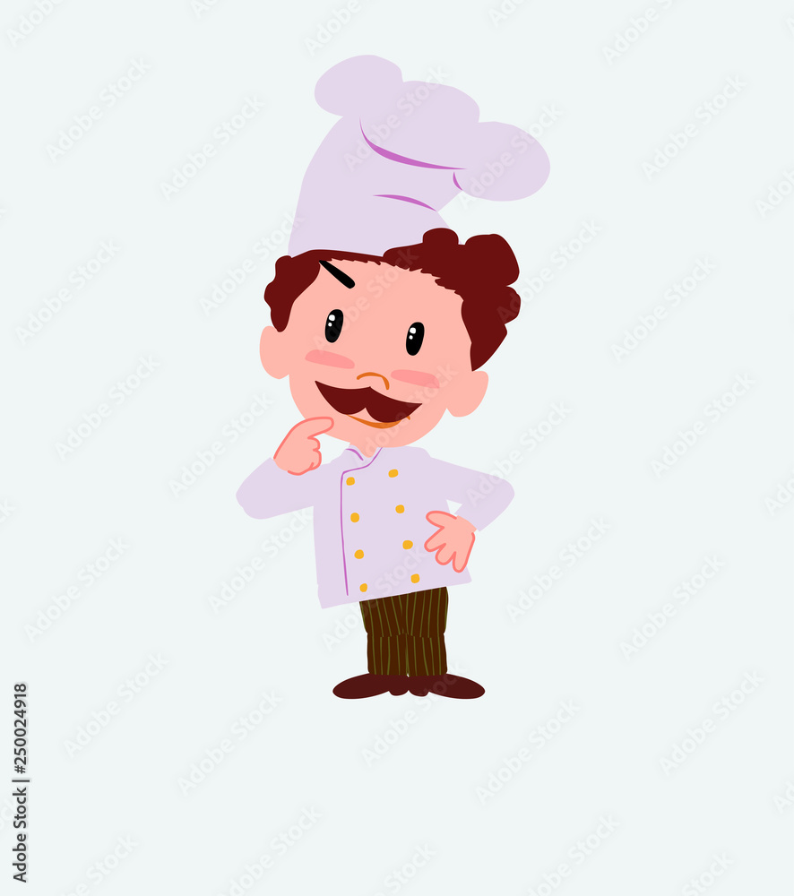 Chef thoughtful and happy. Chef thoughtful and happy.