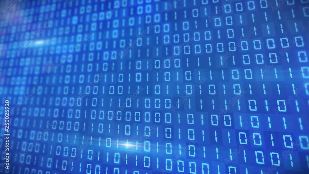 3d videoanimation of a blue binary code. Motion background - depth of field. 3d videoanimation of a blue binary code. Motion background - depth of field.