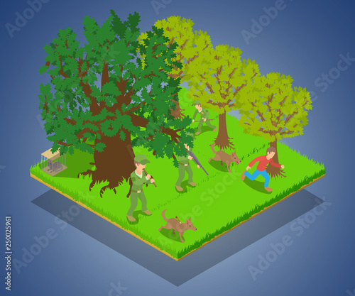 Rabid animal concept banner. Isometric banner of rabid animal vector concept for web, giftcard and postcard