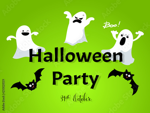 Halloween background with Halloween party text.