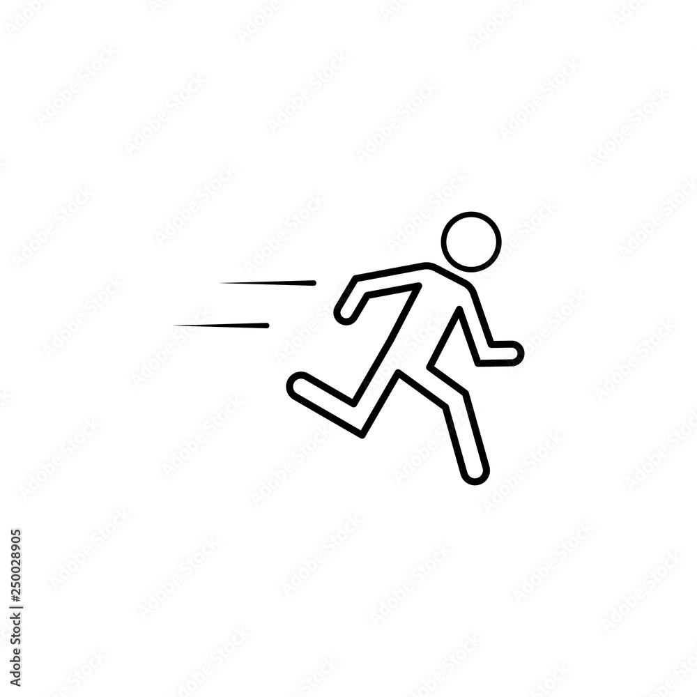 Running man icon. Element of speed for mobile concept and web apps illustration. Thin line icon for website design and development, app development. Premium icon