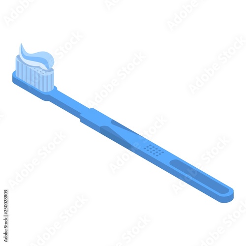 Toothbrush icon. Isometric of toothbrush vector icon for web design isolated on white background