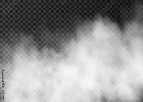 White smoke or fog isolated on transparent background.