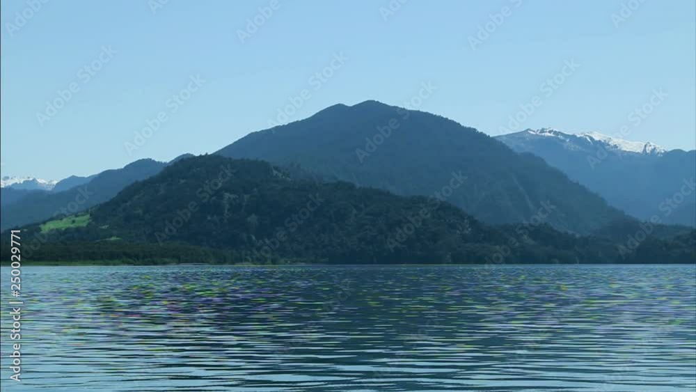 Sailing across lakes in the Lake District near Bariloche, Argentina
